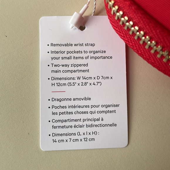 lululemon Red Heart Shaped Wristlet Keychain - Picture 7 of 8